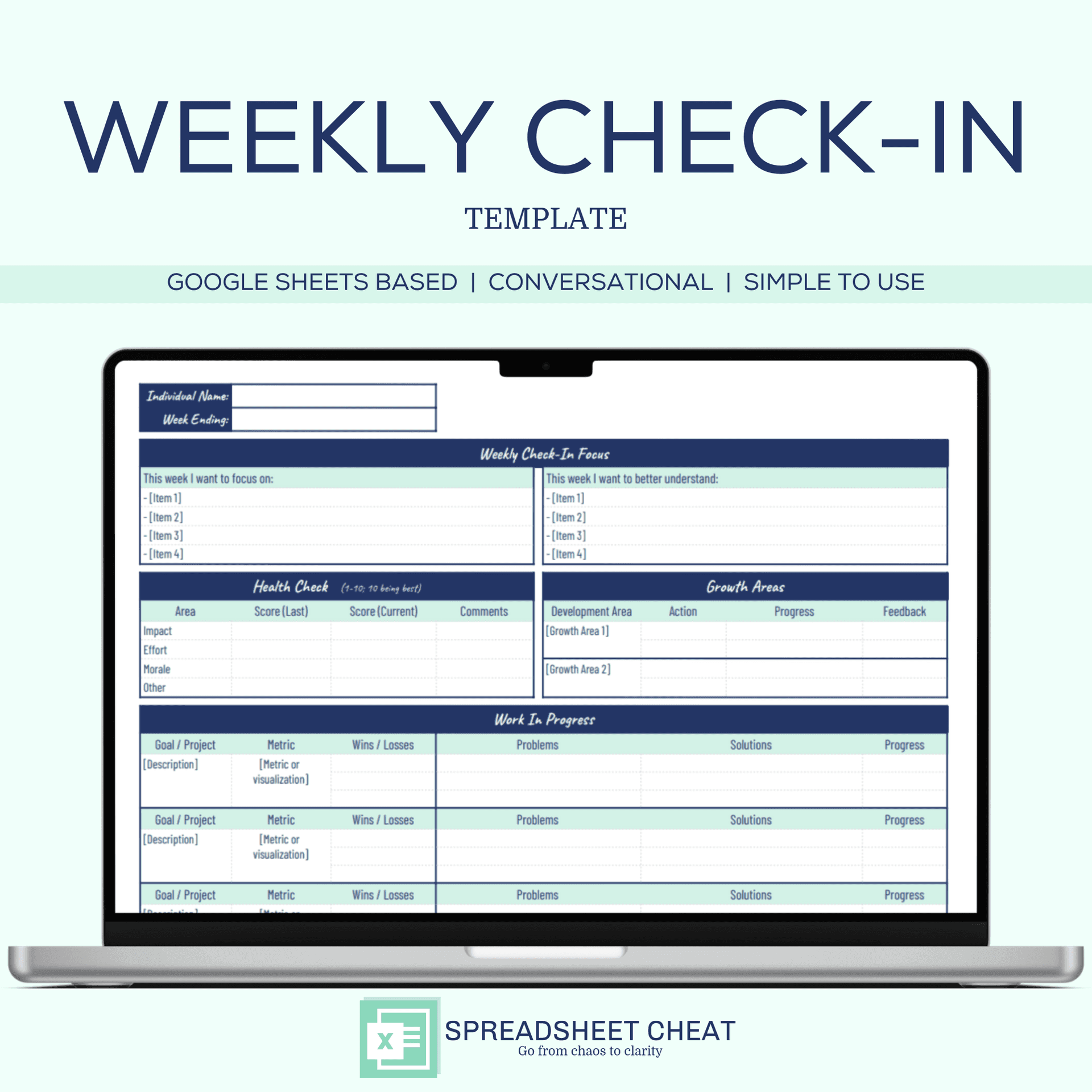 Weekly Check-In Spreadsheet Template